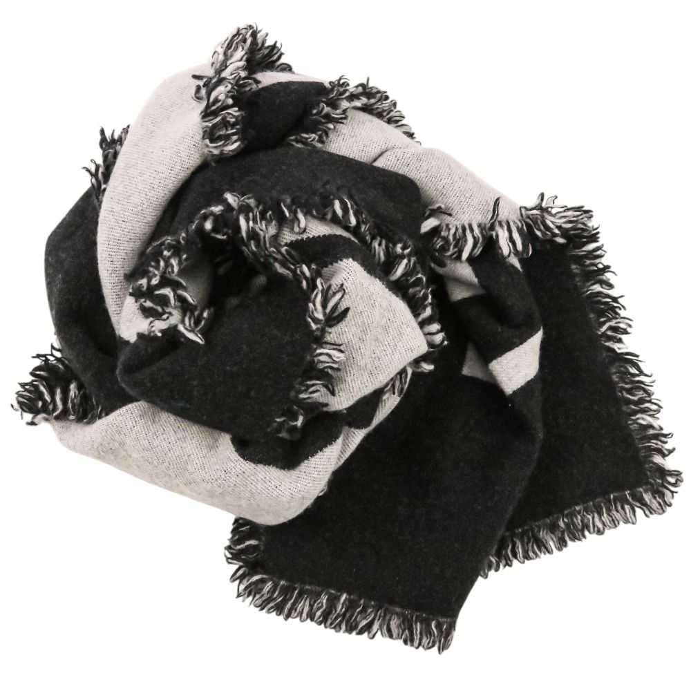 Louis Vuitton Echarpe Team Cashmere Wool Scarf Shawl Black — view 6