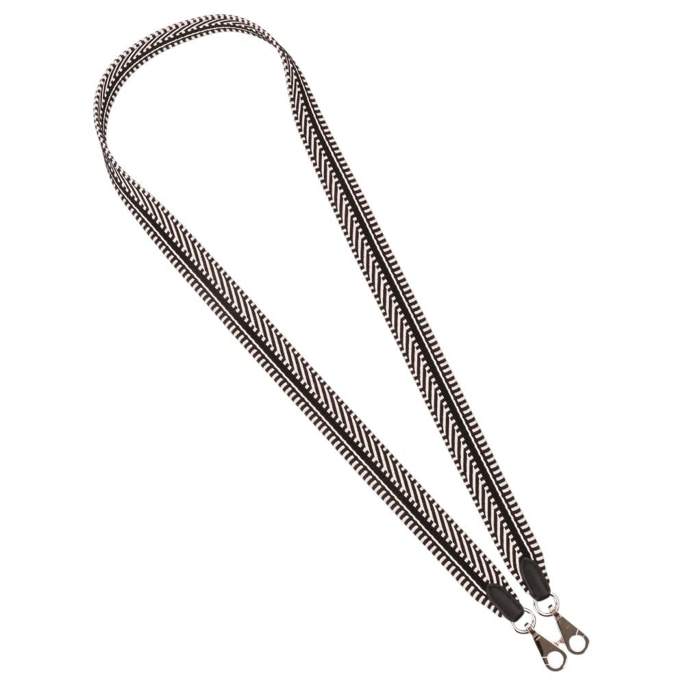Hermes Bandouliere Sangle Kaval 25 Shoulder Strap Silver Toile Veau Black