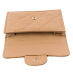 Chanel Classic Small Flap Quilted Caviar Leather Compact Wallet Beige — view 8