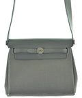 Hermes Herbag Zip 20 Mini Toile Hunter Ardoise Gray Silver Shoulder Bag