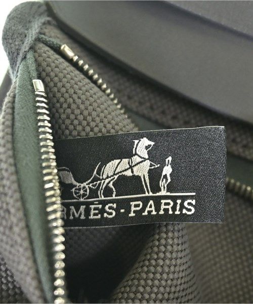 Hermes Herbag Zip 20 Mini Toile Hunter Ardoise Gray Silver Shoulder Bag — view 6