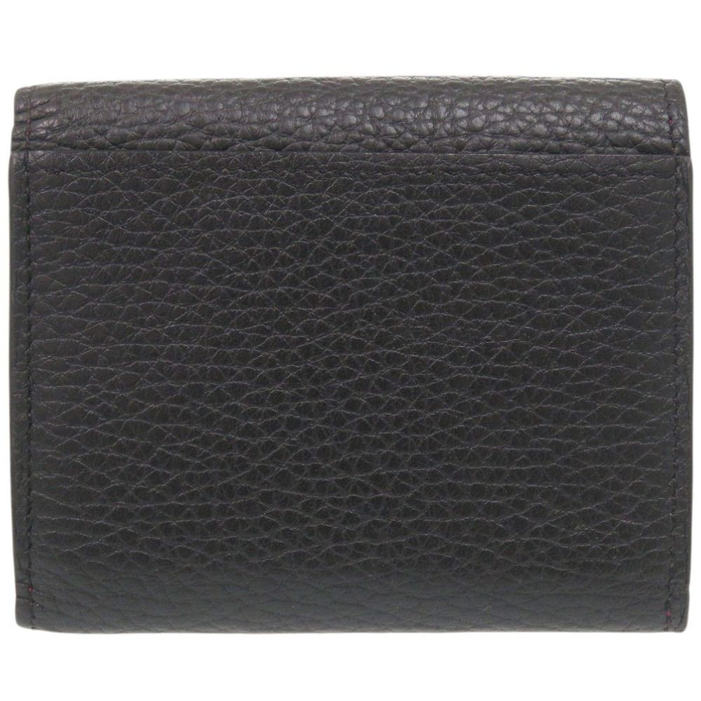 Louis Vuitton Portefeuille Capucines Compact XS Leather Black Trifold Wallet — view 2