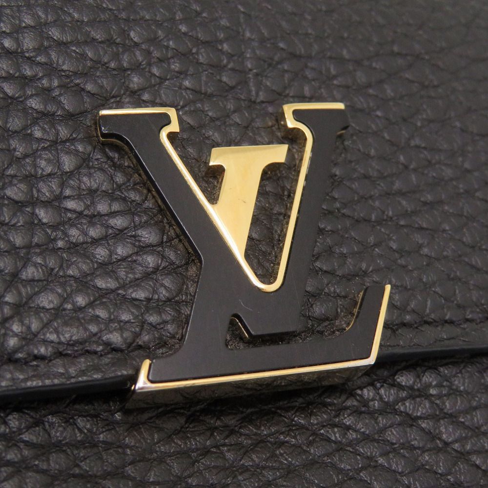 Louis Vuitton Portefeuille Capucines Compact XS Leather Black Trifold Wallet — view 7