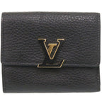 Louis Vuitton Portefeuille Capucines Compact XS Leather Black Trifold Wallet