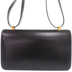 Hermes Vintage Ring Box Calf Navy Gold Shoulder Bag — view 4