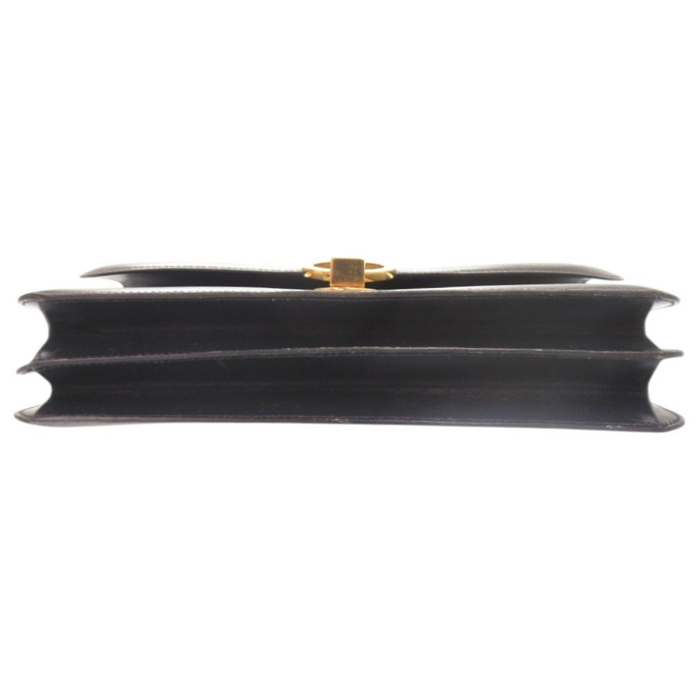 Hermes Vintage Ring Box Calf Navy Gold Shoulder Bag — view 5