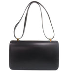 Hermes Vintage Ring Box Calf Navy Gold Shoulder Bag — view 2