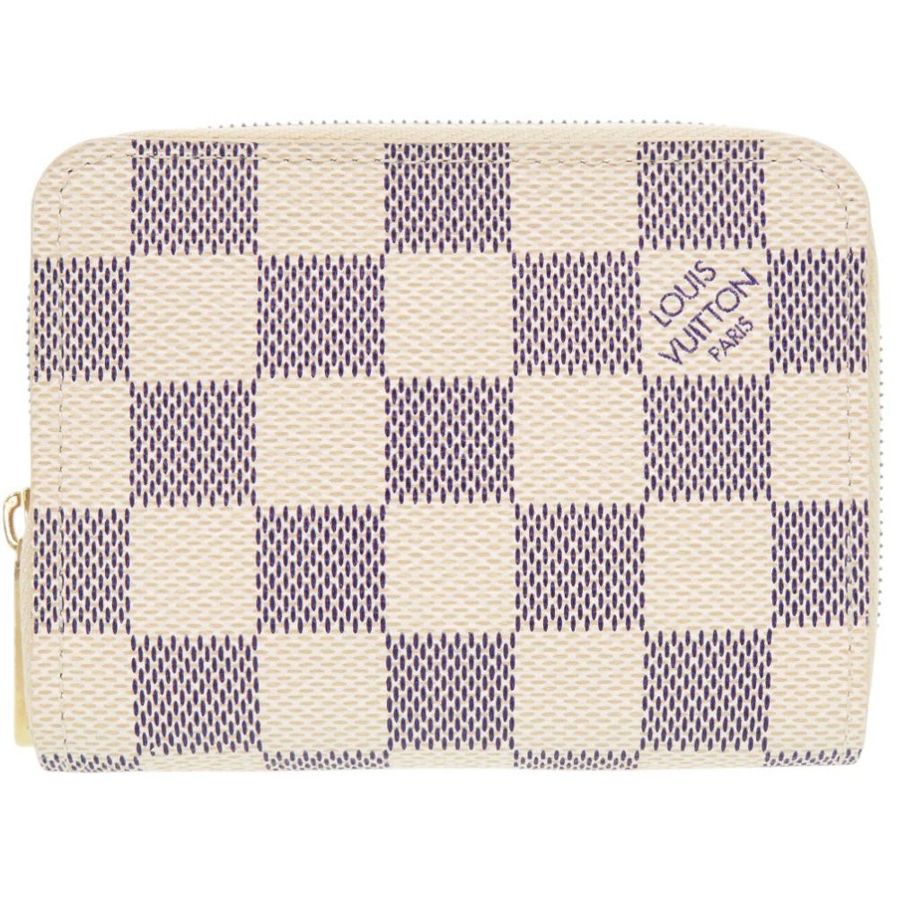 Louis Vuitton Zippy Coin Purse Damier Azur White