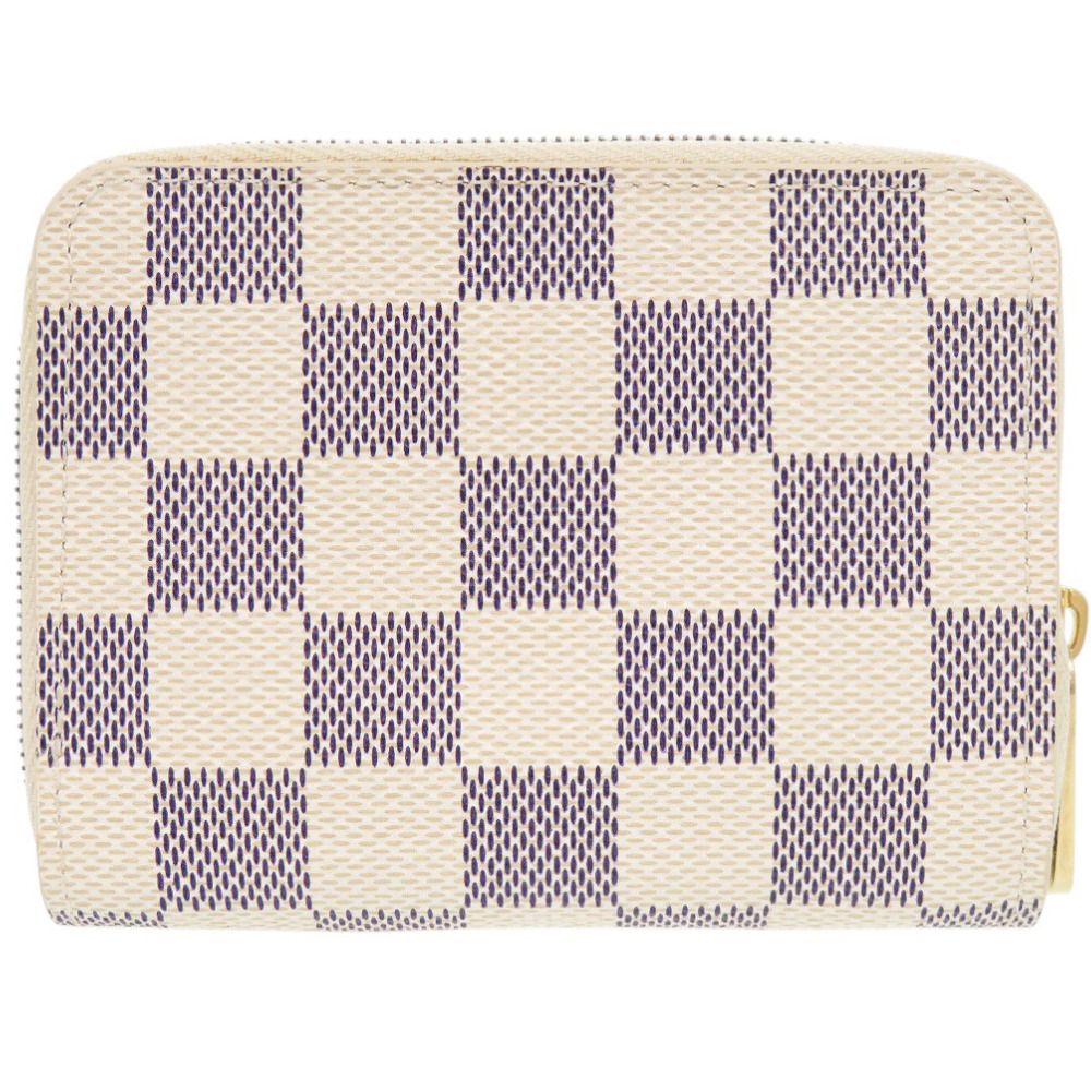 Louis Vuitton Zippy Coin Purse Damier Azur White — view 2