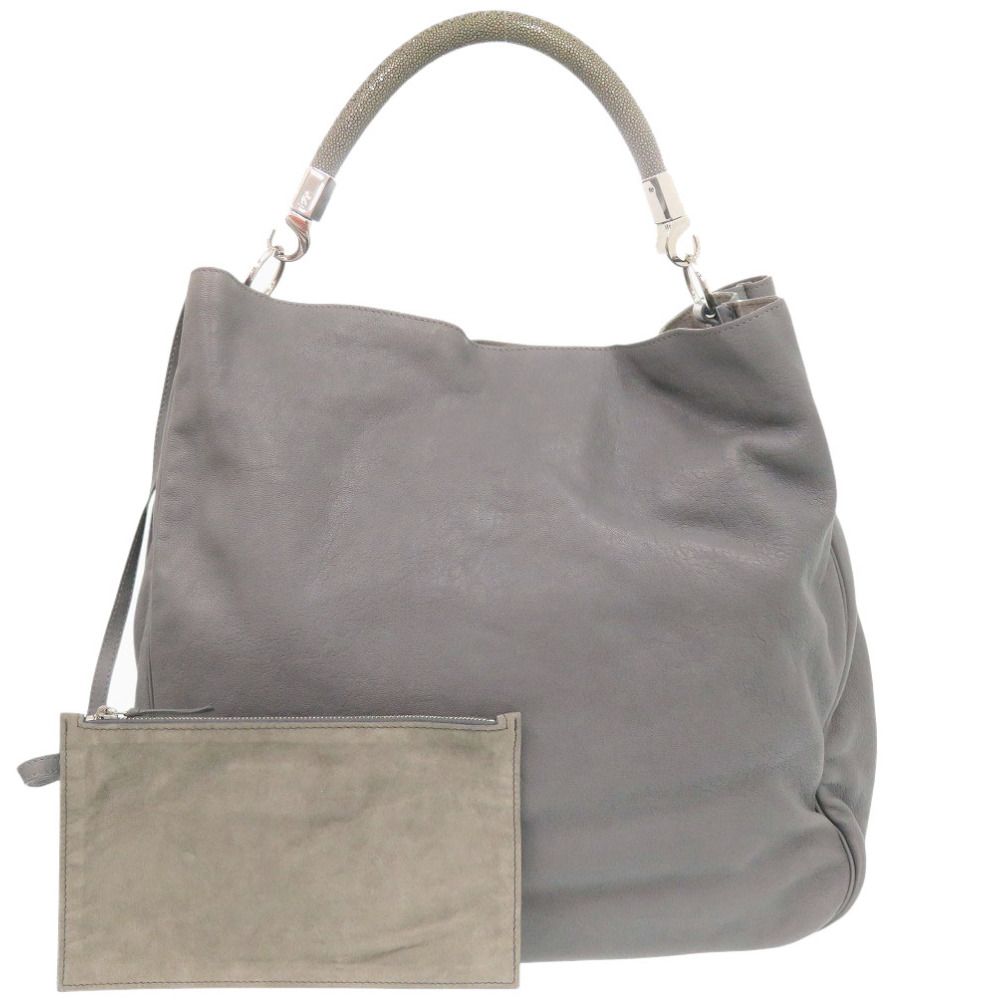 Saint Laurent Eve Roadie Leather Gray Bag