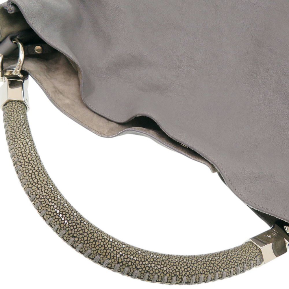 Saint Laurent Eve Roadie Leather Gray Bag — view 7