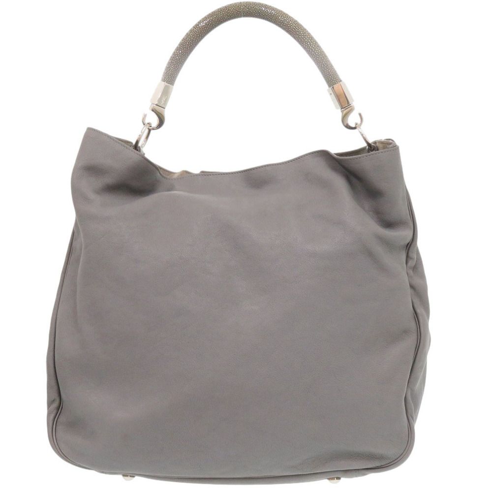 Saint Laurent Eve Roadie Leather Gray Bag — view 2