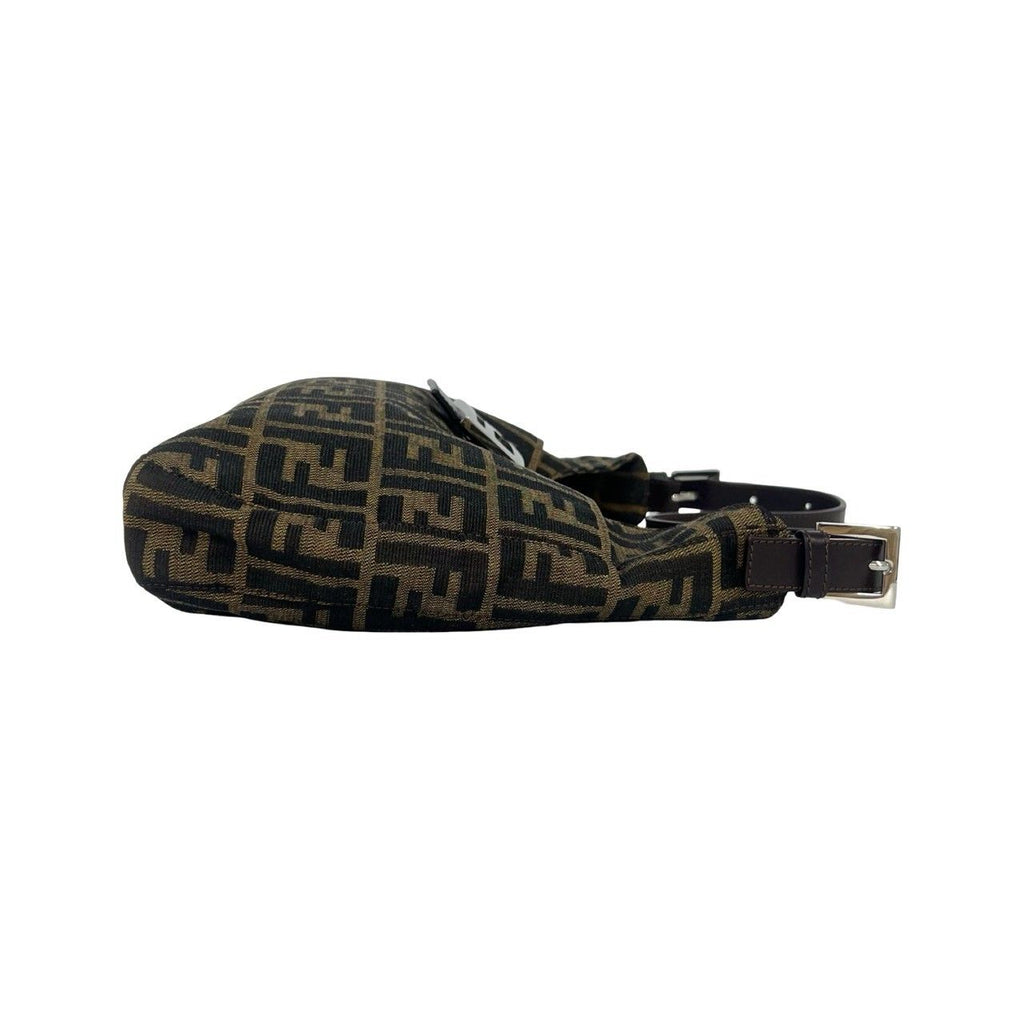 Fendi Vintage Zucca FF Pattern Canvas Leather Shoulder Bag Brown — view 6
