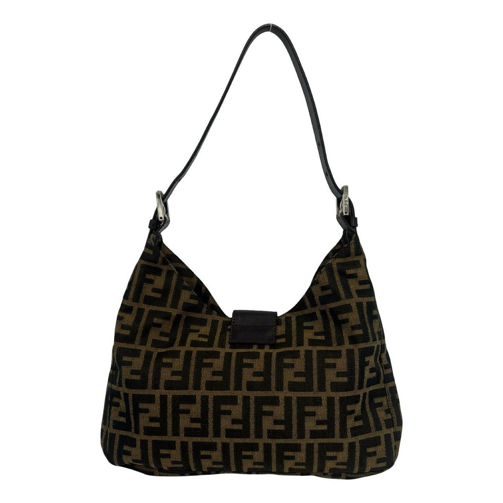 Fendi Vintage Zucca FF Pattern Canvas Leather Shoulder Bag Brown — view 3