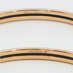 Hermes Enamel Bracelet Extra Fan Uni Brown Glace Pink Gold Bangle — view 4