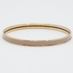Hermes Enamel Bracelet Extra Fan Uni Brown Glace Pink Gold Bangle — view 2