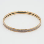 Hermes Enamel Bracelet Extra Fan Uni Brown Glace Pink Gold Bangle — view 3