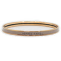 Hermes Enamel Bracelet Extra Fan Uni Brown Glace Pink Gold Bangle