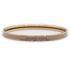 Hermes Enamel Bracelet Extra Fan Uni Brown Glace Pink Gold Bangle