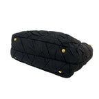 Prada Logo Quilted Tessuto Pocono Nylon Patent Shoulder Bag Black — view 8