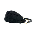 Prada Logo Quilted Tessuto Pocono Nylon Patent Shoulder Bag Black — view 6