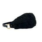 Prada Logo Quilted Tessuto Pocono Nylon Patent Shoulder Bag Black — view 5