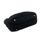 Prada Logo Quilted Tessuto Pocono Nylon Patent Shoulder Bag Black — view 7