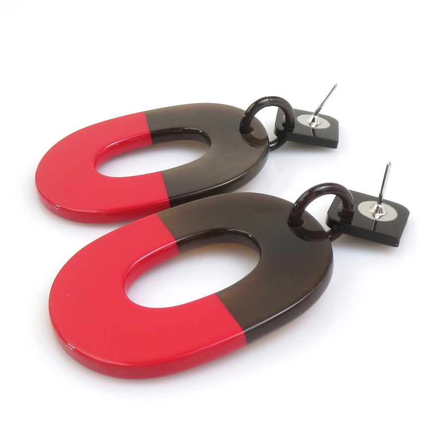 Hermes Earrings Isthme Red — view 6