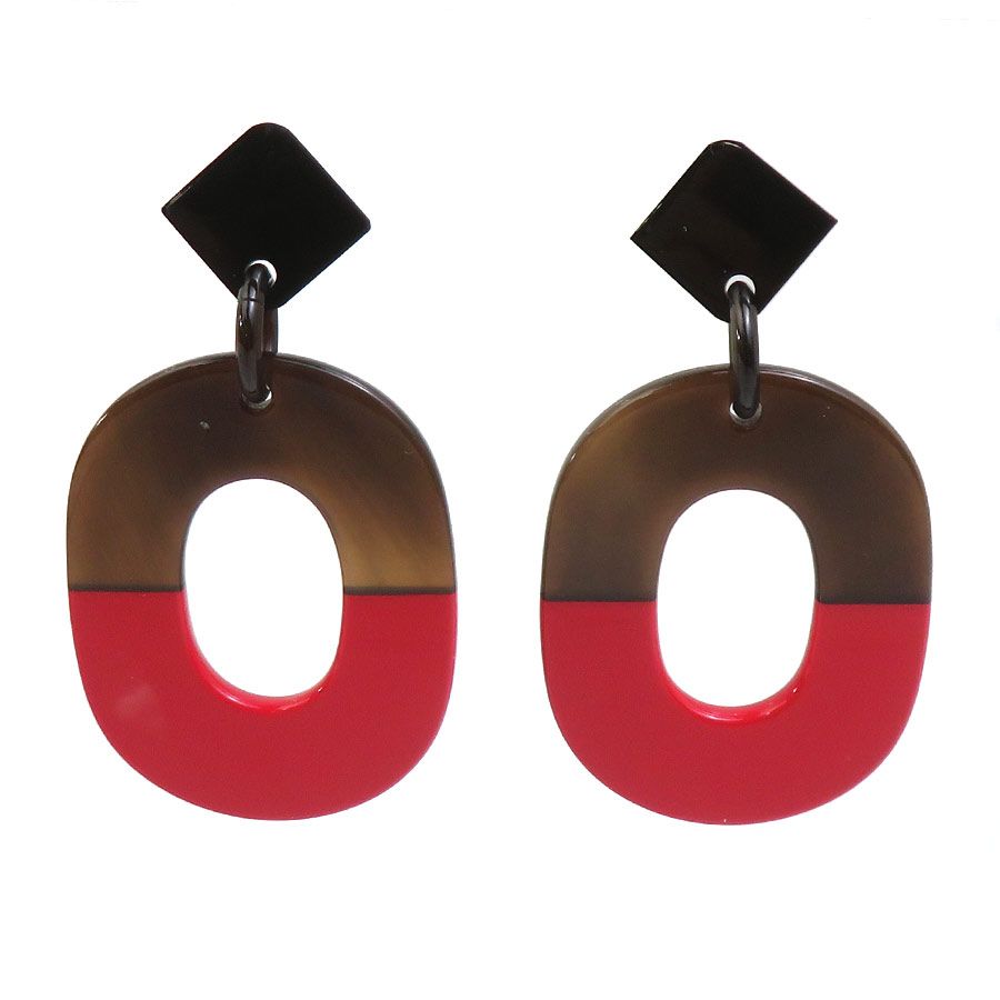 Hermes Earrings Isthme Red