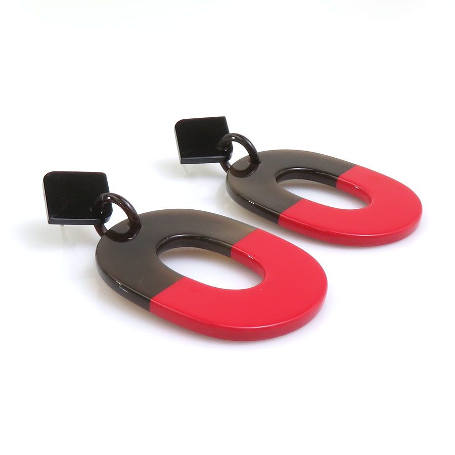 Hermes Earrings Isthme Red — view 2