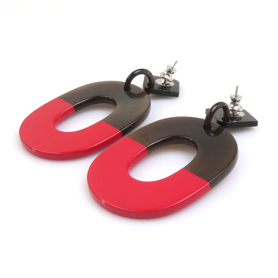 Hermes Earrings Isthme Red — view 5