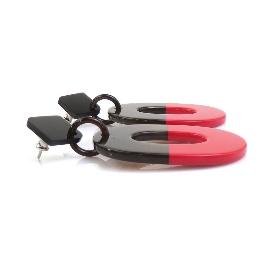 Hermes Earrings Isthme Red — view 3