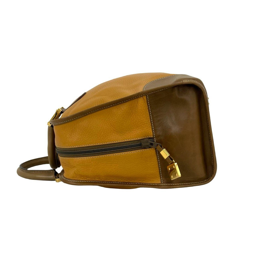 Loewe Anagram Logo Stamp Leather Mini Boston Bag Brown — view 5