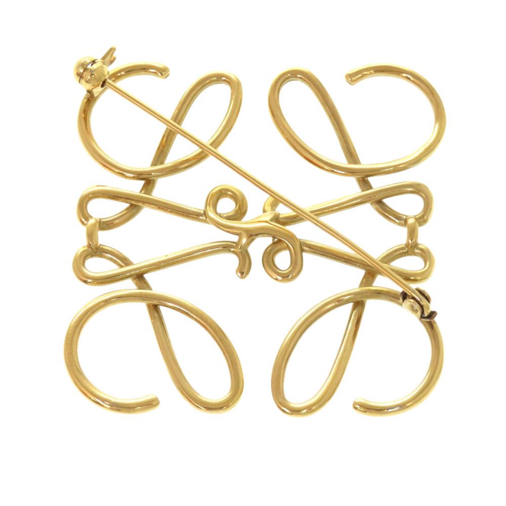 Loewe Anagram Metal Gold Brooch — view 3