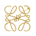 Loewe Anagram Metal Gold Brooch
