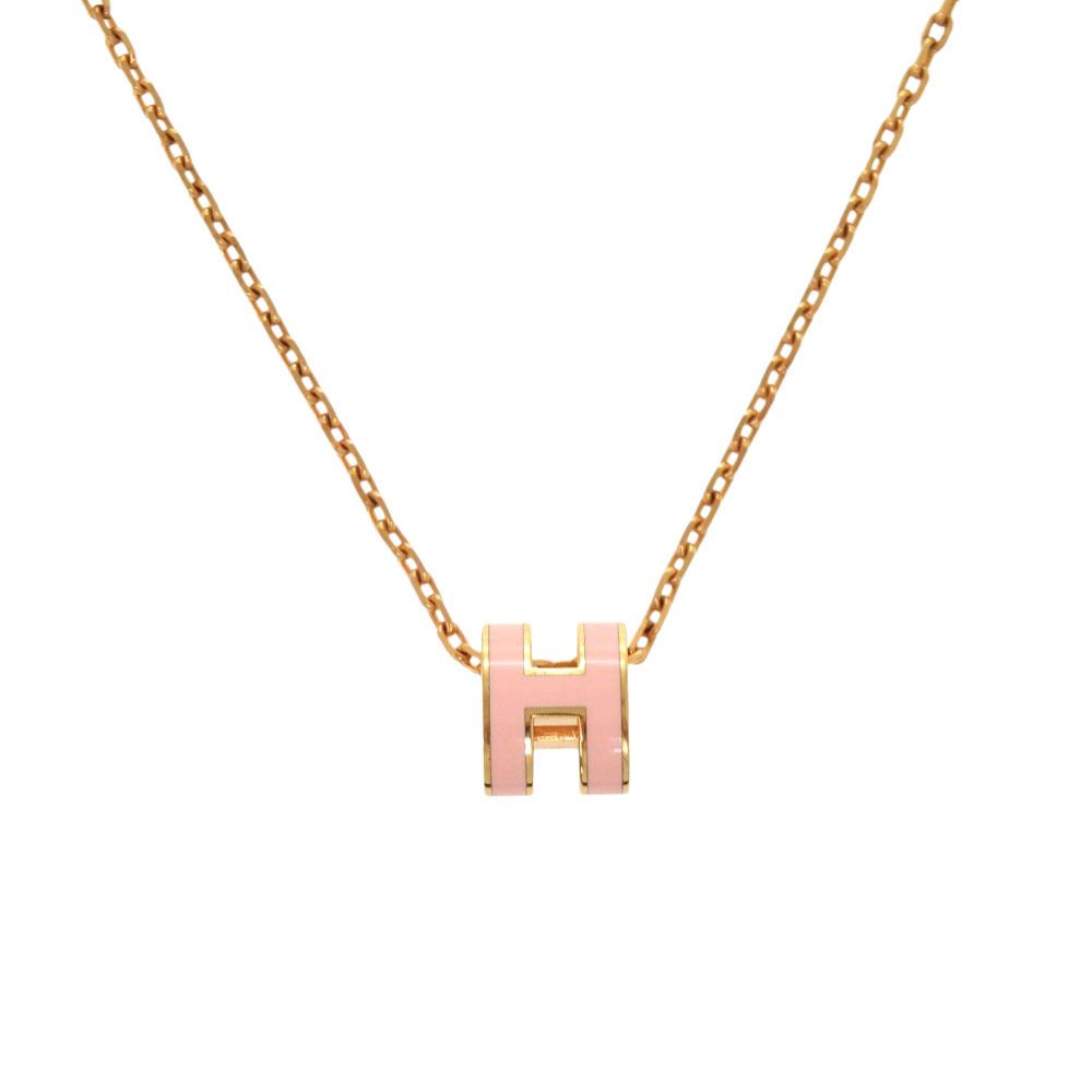 Hermes Pop H Mini Pink Rose Gold Necklace