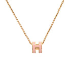 Hermes Pop H Mini Pink Rose Gold Necklace