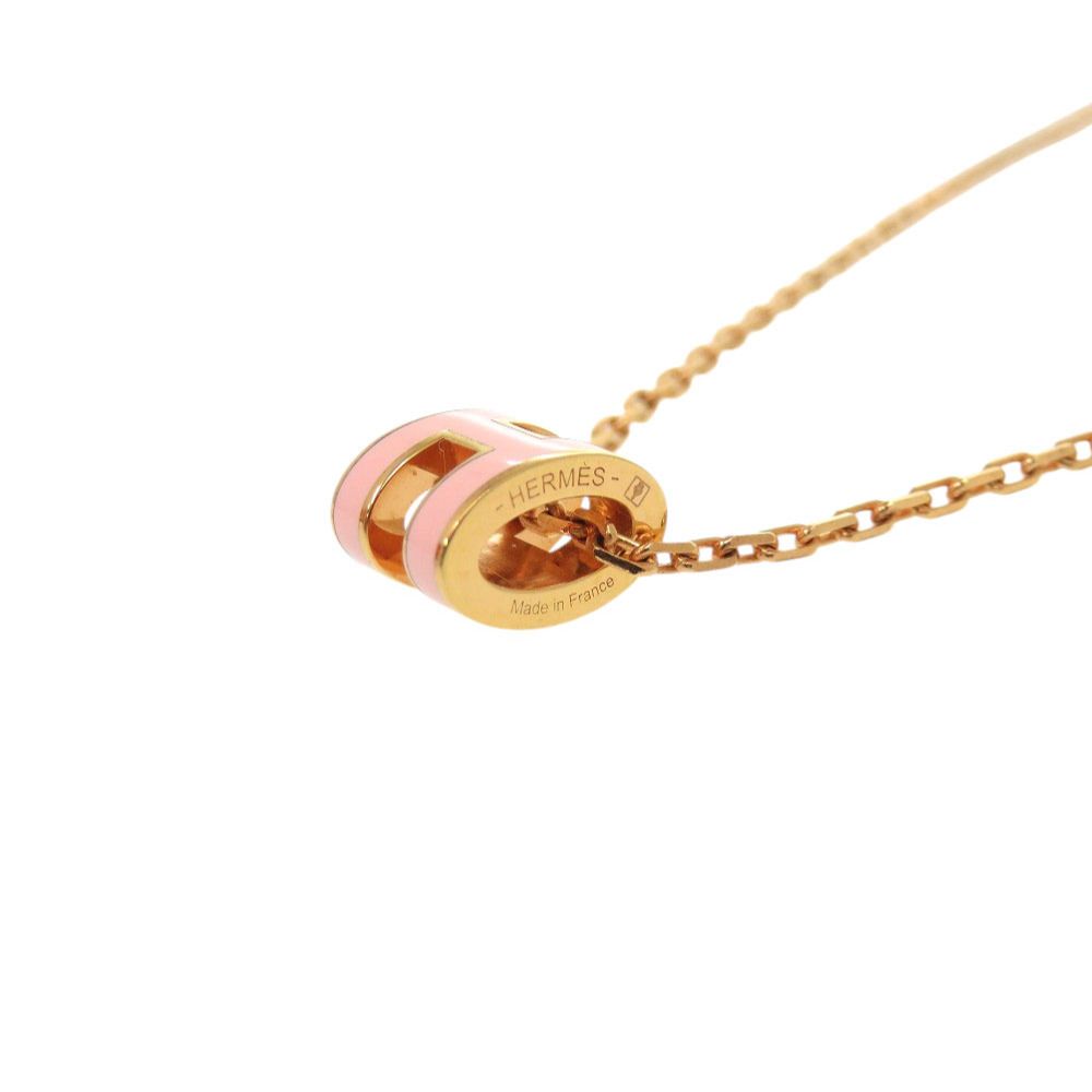 Hermes Pop H Mini Pink Rose Gold Necklace — view 3