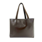 Prada Cutout Logo Leather Tote Shoulder Bag Brown — view 3