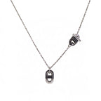 Hermes Chaine Maillon PM FJ 03 Necklace Metal Silver Black — view 2