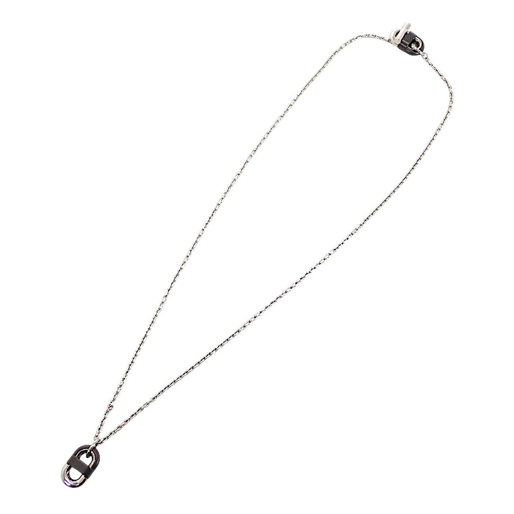 Hermes Chaine Maillon PM FJ 03 Necklace Metal Silver Black — view 6
