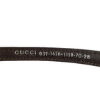 Gucci Vintage Horsebit Narrow Belt Leather Silver 70/28 Dark Brown — view 6