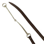 Gucci Vintage Horsebit Narrow Belt Leather Silver 70/28 Dark Brown — view 3