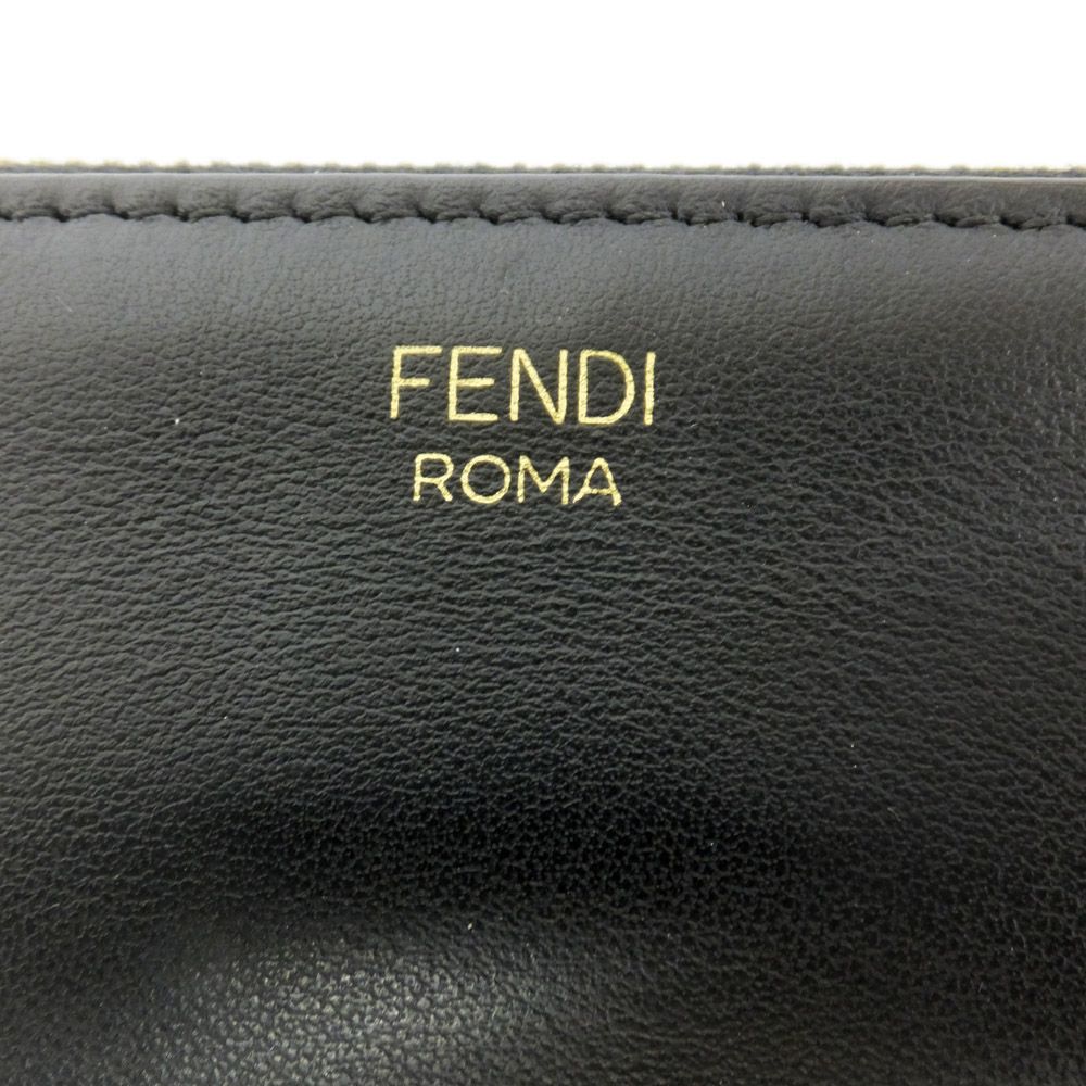 Fendi Clutch Bugs Eye Monster Leather Black Second — view 6