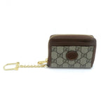 Gucci Interlocking G Supreme Round Beige Brown Card Case Canvas — view 7