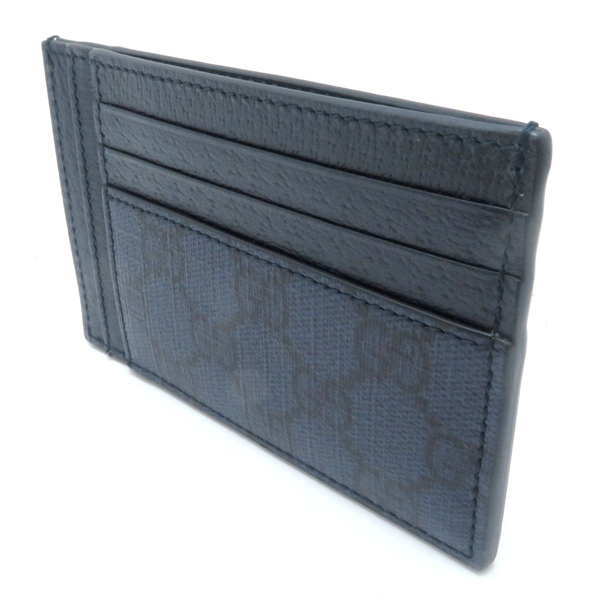 Gucci Double G Supreme Card Case Navy Leather — view 2