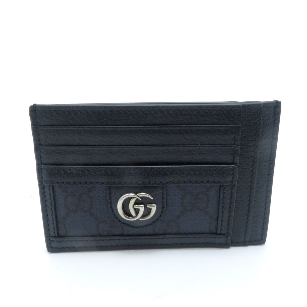 Gucci Double G Supreme Card Case Navy Leather
