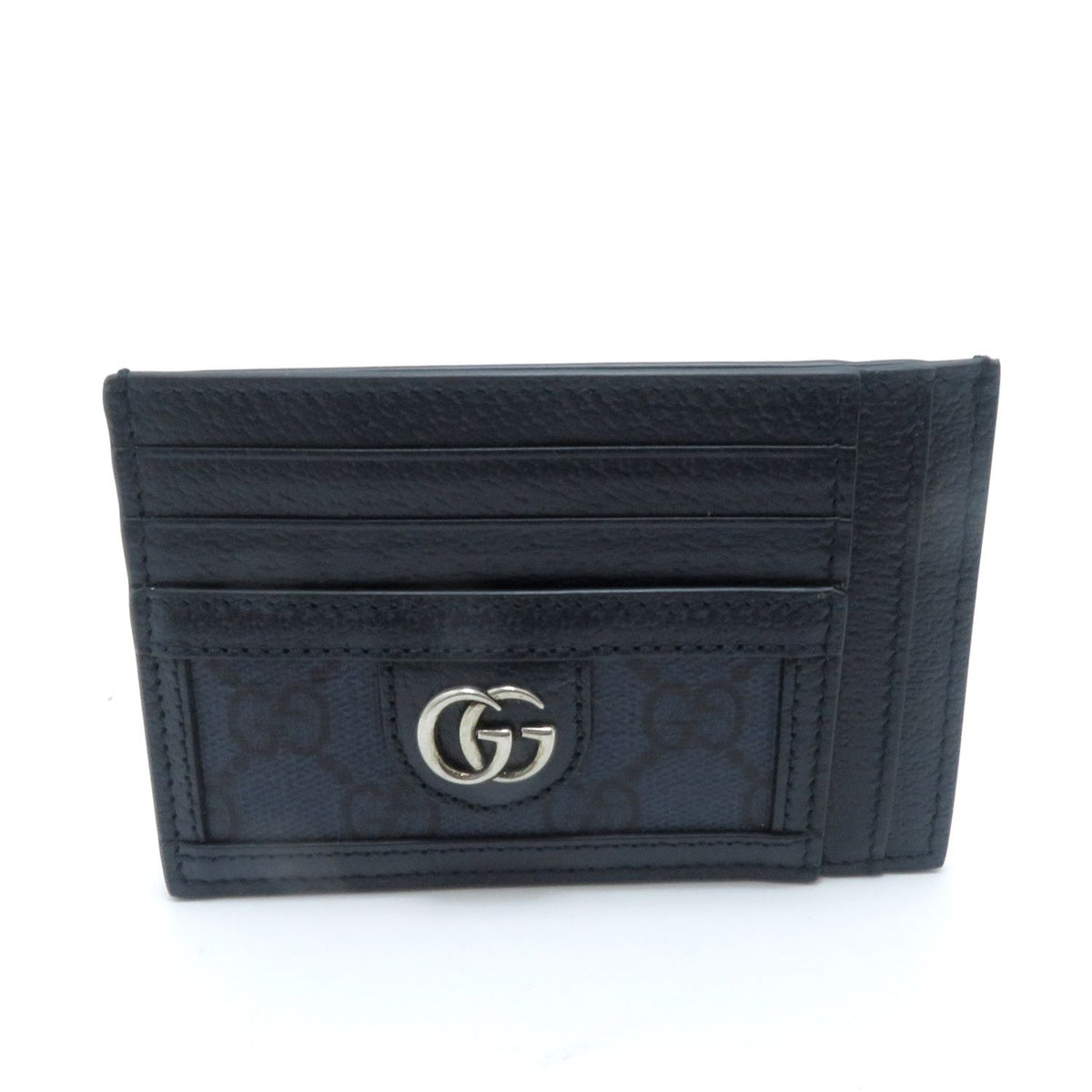 Gucci Double G Supreme Card Case Navy Leather