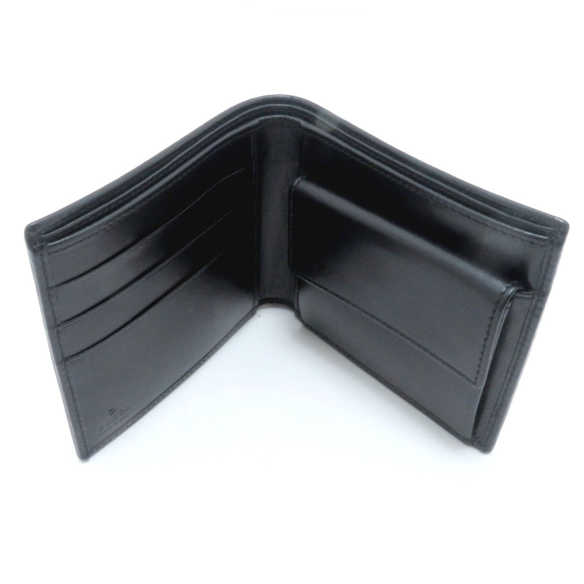 Gucci Sherry Line GG Bifold Wallet Black Canvas Leather — view 3