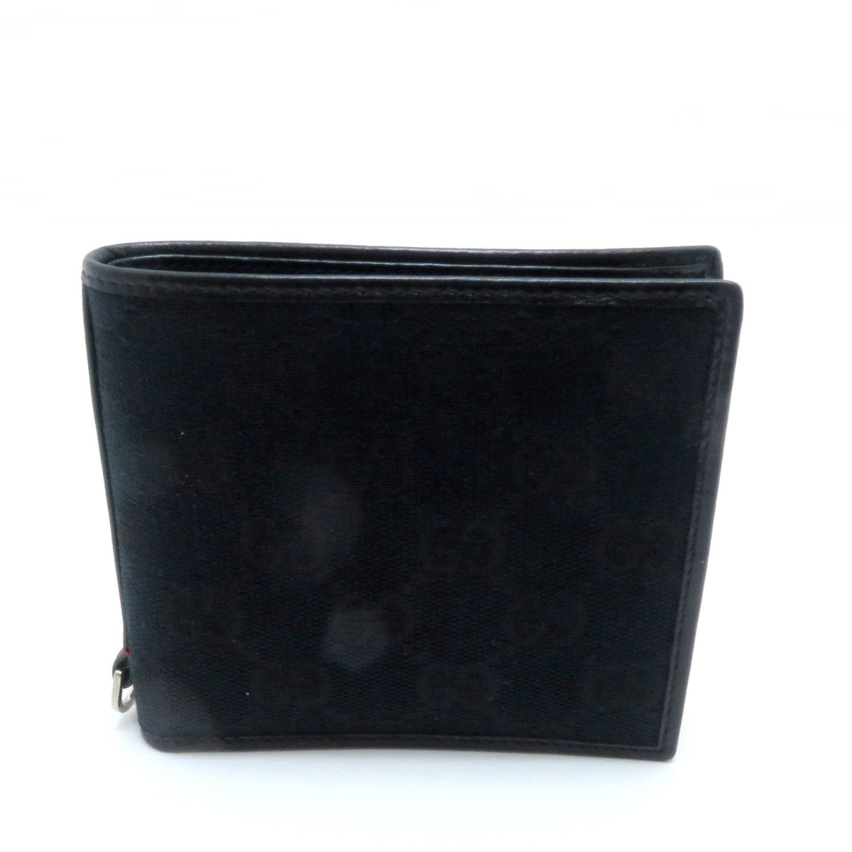 Gucci Sherry Line GG Bifold Wallet Black Canvas Leather